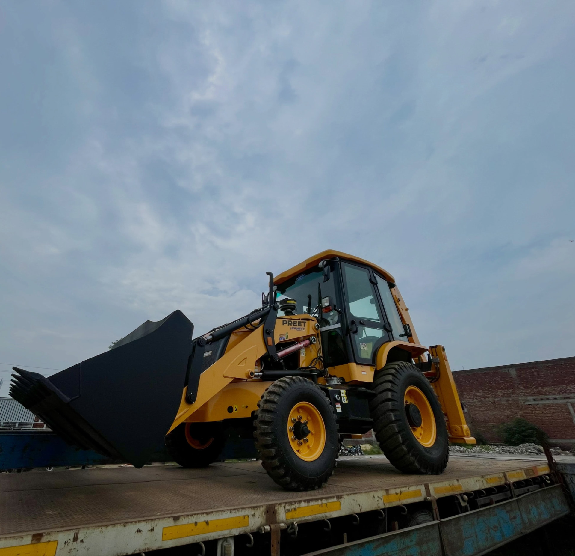 Preet Hornett backhoe loader ready for delivery